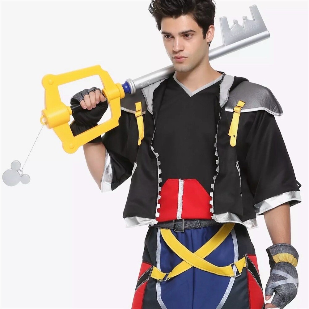 Disney Kingdom Hearts Sora Adult Costume Set Hooded Jacket Shirt Gloves Mens XL